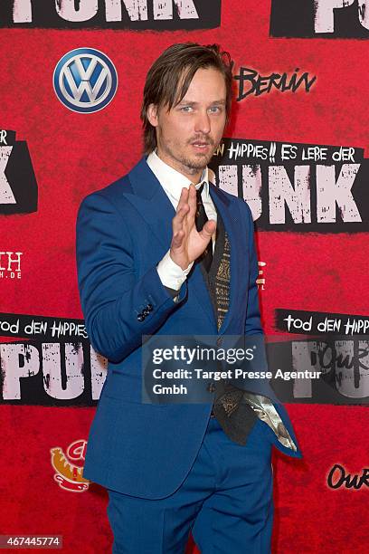 Actor Tom Schilling attends the premiere of the film 'Tod den Hippies - Es lebe der Punk!' at UCI Kinowelt on March 24, 2015 in Berlin, Germany.