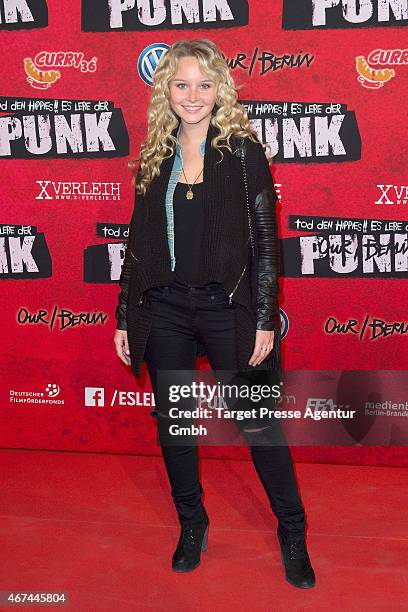 Sonja Gerhardt attends the premiere of the film 'Tod den Hippies - Es lebe der Punk!' at UCI Kinowelt on March 24, 2015 in Berlin, Germany.