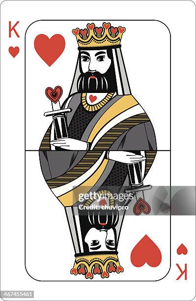 herz könig - spielkarte könig stock-grafiken, -clipart, -cartoons und -symbole