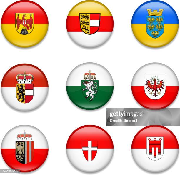 österreichische staaten schaltfläche flagge kollektion - carinthia stock-grafiken, -clipart, -cartoons und -symbole