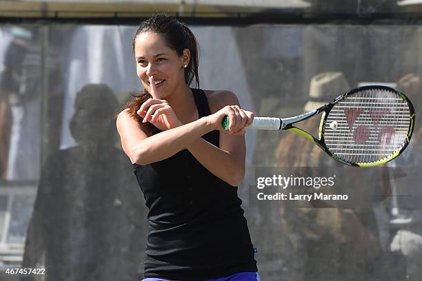 Ana Ivanovic participates in All Star Tennis Charity Event at Cliff Drysdale Tennis Center, Ritz Carlton Key-Biscayne on March 24, 2015 in Key...