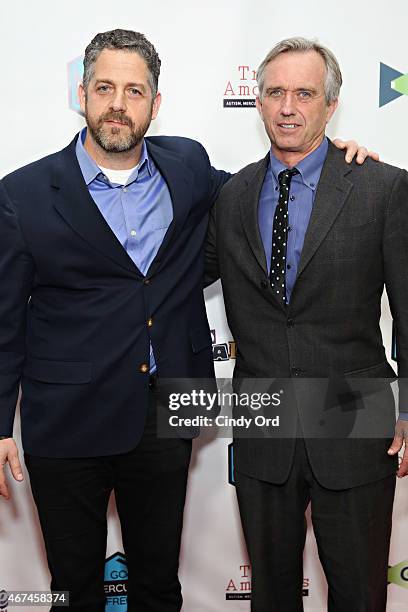 Publisher Tony Lyons and activist/ author Robert F. Kennedy Jr. Attend the New York City screening of 'Trace Amounts' at New York University School...