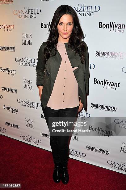 Actress Taylor Cole arrives at the Los Angeles Premiere of 'Ganzfeld Haunting' at Laemmle Beverly Hills on February 6, 2014 in Beverly Hills,...