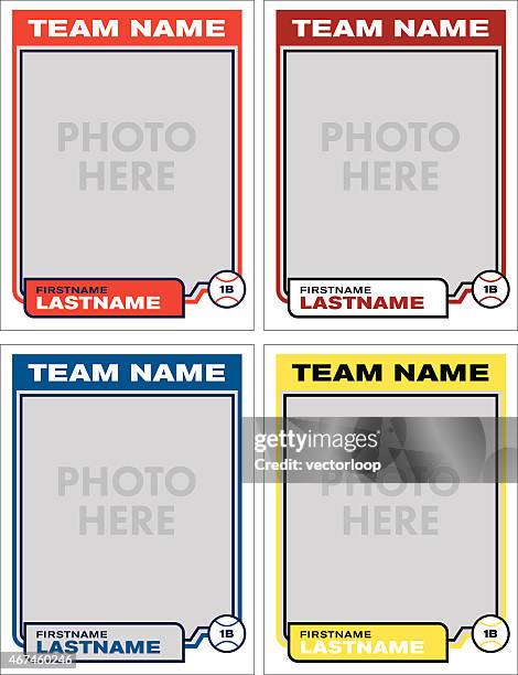 baseball card vector template - baseball card stock illustrations