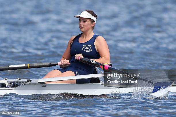 Auckland RPC U20 single sculls during the North Island Club Championships at Lake Karapiro on February 7, 2014 in Cambridge, New Zealand.