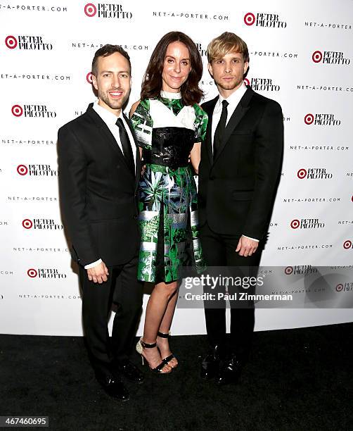 Fashion designers Peter Pilotto Alison Loehnis and Christopher De Vos attend the PETER PILOTTO for Target launch event on February 6, 2014 in New...