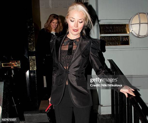 Tamara Beckwith is seen leaving the Voena Gallery, Mayfair on February 6, 2014 in London, England.