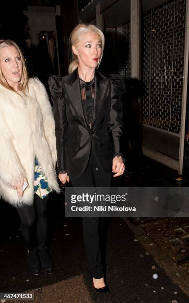Tamara Beckwith is seen leaving the Voena Gallery, Mayfair on February 6, 2014 in London, England.