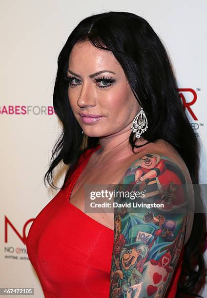Model Elke The Stallion attends Babes for Boobs, a live bachelor auction benefiting the Los Angeles County affiliate of Susan G. Komen, at the El Rey...