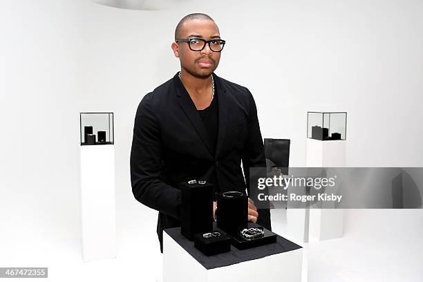 Bernard James attends the Dreu & Bernard James presentation during Mercedes-Benz Fashion Week Fall 2014 at Drift Studios on February 6, 2014 in New...