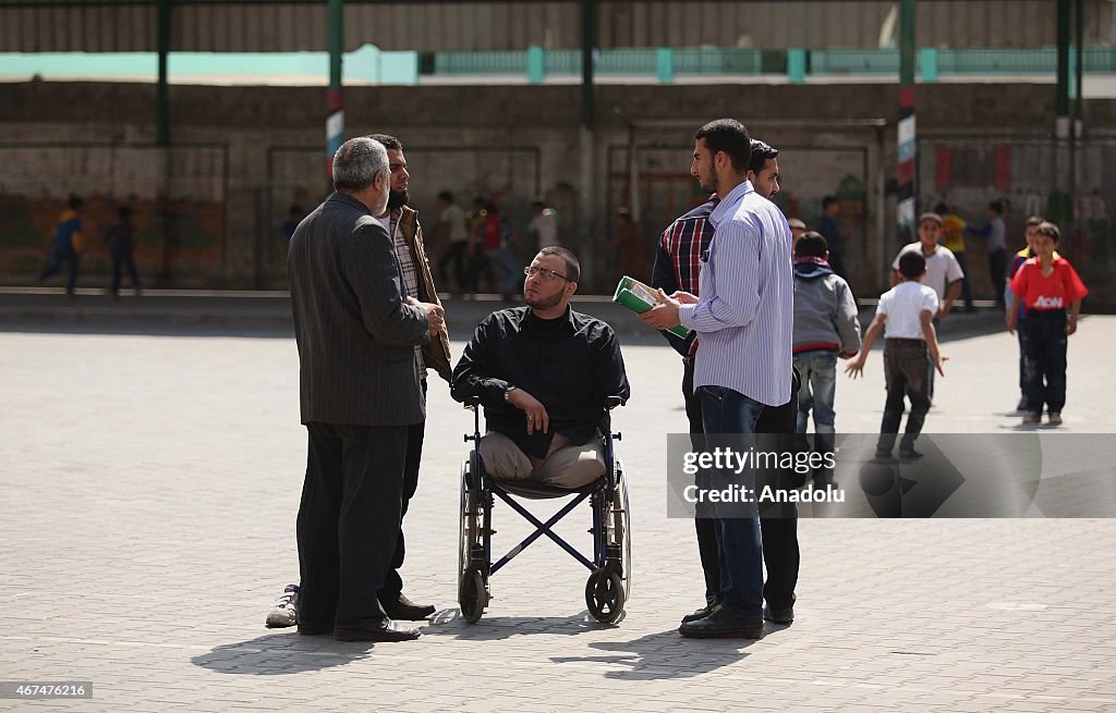 Palestinian teacher Ahmad Al-Sawafiri in Gaza