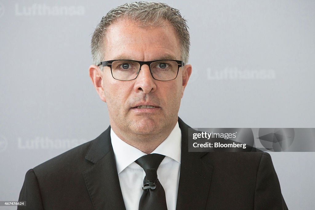 Deutsche Lufthansa AG Chief Executive Officer Carsten Spohr News Conference Following Germanwings Aircraft Crash