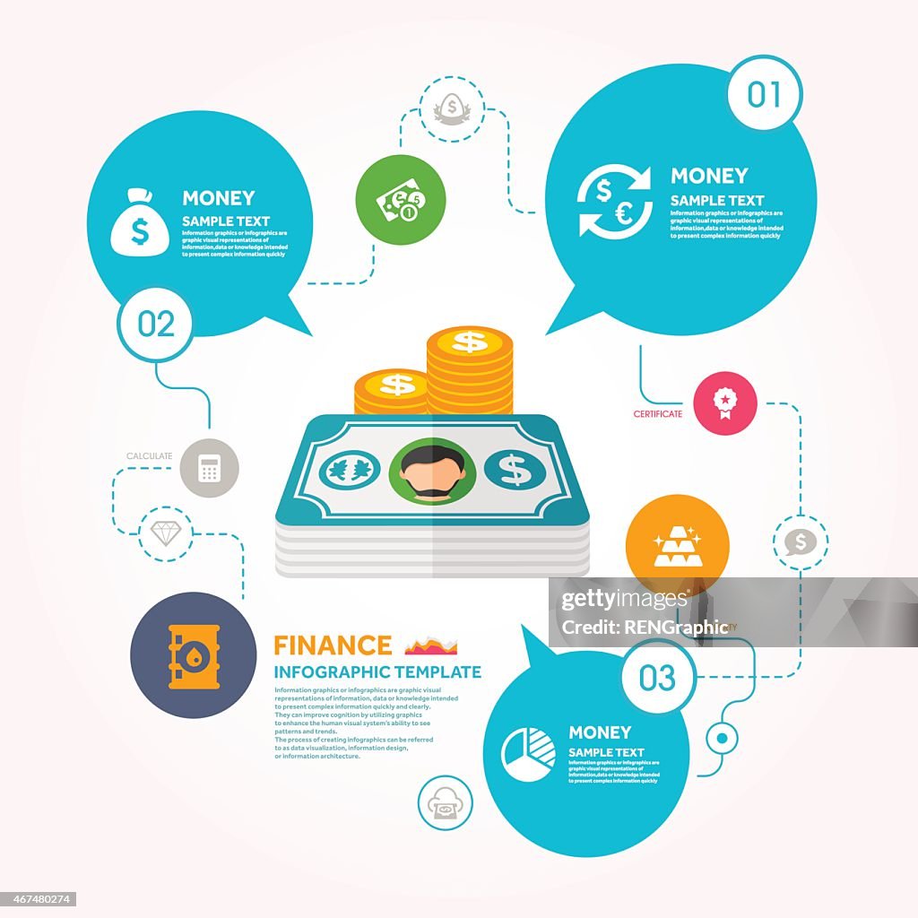 Cash and Finance infographic template