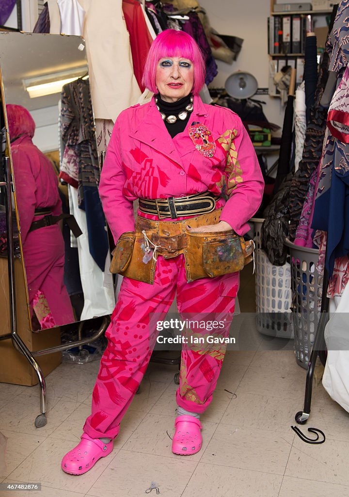 Zandra Rhod Fashion designer Dame Zandra Rhodes is photographed at her studio for ...