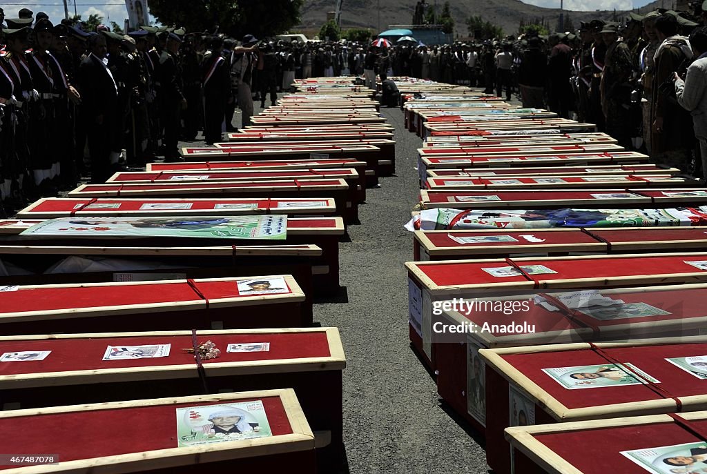 Funeral ceremony for the victims of suicide attacks to two mosques in Yemen