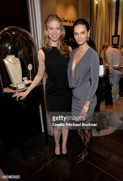 Desiree Gallas and model Lisalla Montenegro attend the celebration of Van Cleef & Arpels newly re-designed South Coast Plaza Boutique at Van Cleef &...