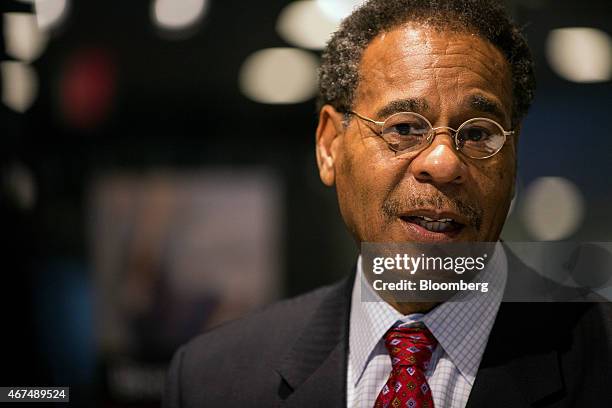 Representative Emanuel Cleaver, a Democrat from Missouri, speaks during an interview in Washington, D.C., U.S., on Wednesday, March 25, 2015....