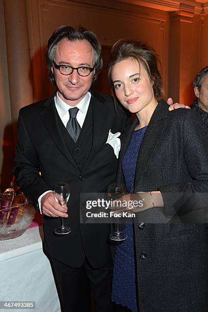 Francois Weigel and daughter Clemence Weigel attend the 'Pieces Jaunes' - 25th Anniversary - Cocktail And Concert At La Salle Gaveau on February 6,...