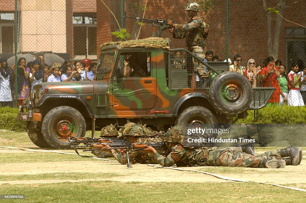 Army Mock Drill At Amity University