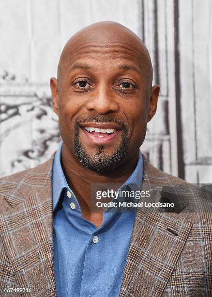 Former professional basketball player Alonzo Mourning takes part in the AOL BUILD Speaker Series at AOL Studios on March 25, 2015 in New York City.