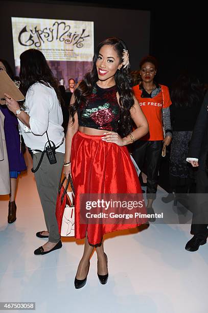 Patricia Jaggernauth attends World MasterCard Fashion Week Fall 2015 Collections Day 2 at David Pecaut Square on March 24, 2015 in Toronto, Canada.