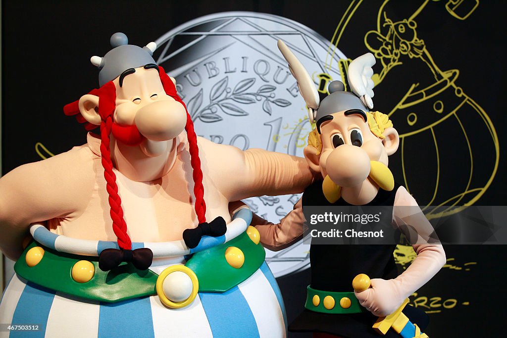 'Asterix And The Values Of The Republic':New Series Of 12 Coins Illustrated With Asterix Designs Presented At Monnaie De Paris