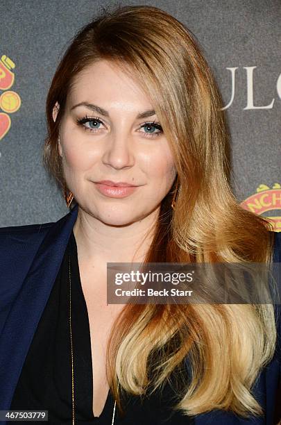 Actress Kate Jenkinson arrives at Bulova/Manchester United Trophy Tour red carpet event at W Hollywood on February 6, 2014 in Hollywood, California.