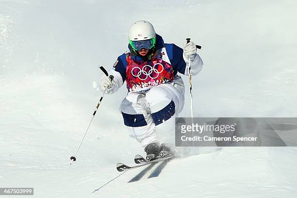 Patrick Deneen of United States in action during the Men's and Ladies Moguls official training session ahead of the the Sochi 2014 Winter Olympics at...