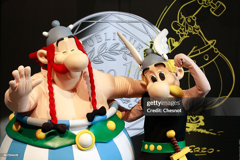 'Asterix And The Values Of The Republic':New Series Of 12 Coins Illustrated With Asterix Designs Presented At Monnaie De Paris