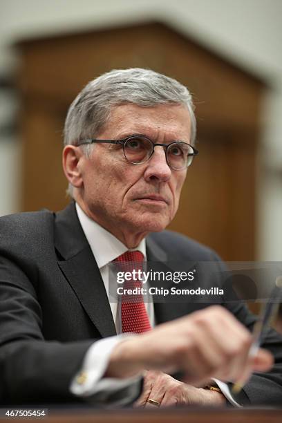 Federal Communications Commission Chairman Tom Wheeler testifies before the House Judiciary Committee in the Rayburn House Office Building on Capitol...