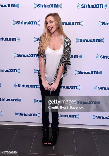 Kendra Sunderland visits the SiriusXM Studios on March 25, 2015 in New York City.