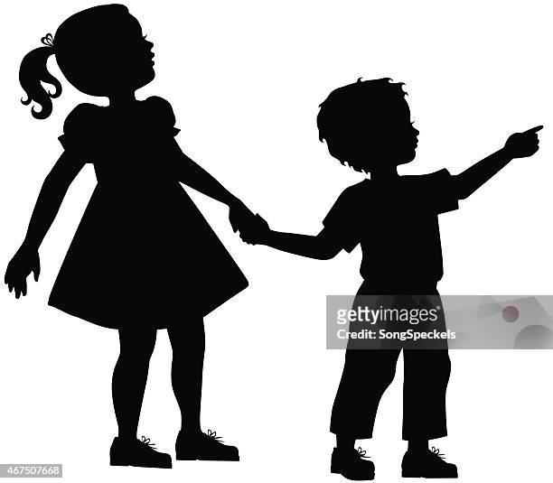 Brother And Sister Holding Hands High-Res Vector Graphic - Getty Images