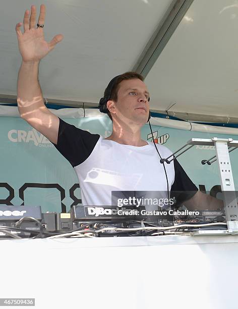 MaRLo performs at the SiriusXM's "UMF Radio" Broadcast Live from the SiriusXM Music Lounge at W Hotel on March 25, 2015 in Miami, Florida.