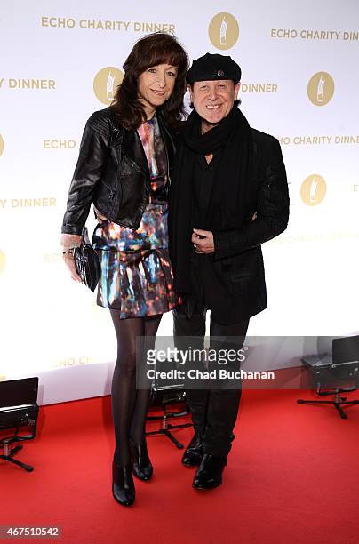 Kalus Meine and his wife Gaby Meine attend the Echo Award 2015 Charity Dinner at Grill Royal on March 25, 2015 in Berlin, Germany.