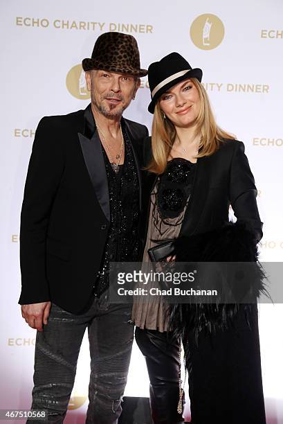 Rudolf Schenker and his wife Tatjana attend the Echo Award 2015 Charity Dinner at Grill Royal on March 25, 2015 in Berlin, Germany.