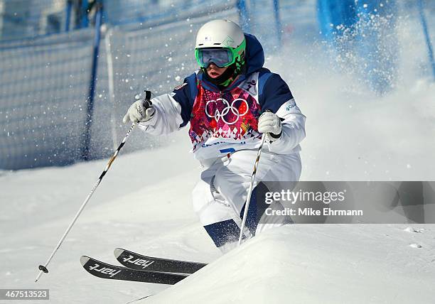 Patrick Deneen of United States practices during the Men's and Ladies Moguls official training session ahead of the the Sochi 2014 Winter Olympics at...