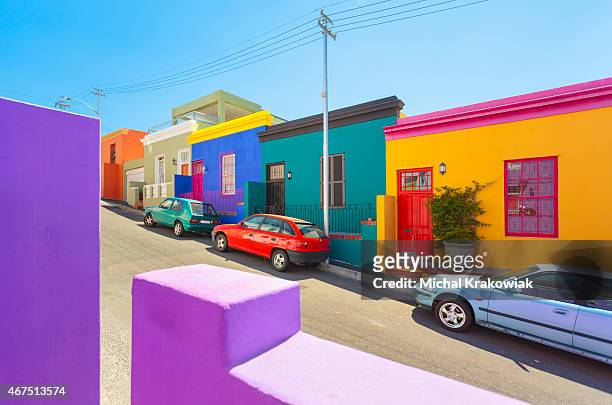 Colorful houses in Bo-Kaap - Malay Quarter in South Africa.