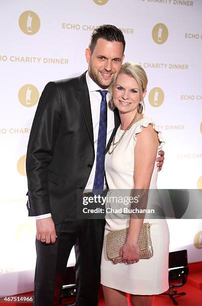 Matthias Killing and Svenja Dierk attend the Echo Award 2015 Charity Dinner at Grill Royal on March 25, 2015 in Berlin, Germany.