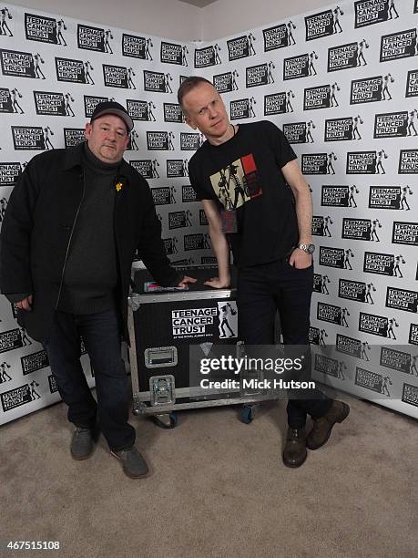 Johnny Vegas and Tim Lovejoy at Teenage Cancer Trust 15th Anniversary Year Concerts at Royal Albert Hall on March 25, 2015 in London, England.