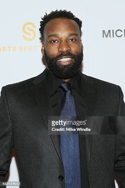 Point guard Baron Davis attends the Sports Spectacular Luncheon, Benefiting Cedars-Sinai at The Beverly Hilton Hotel on March 25, 2015 in Beverly...