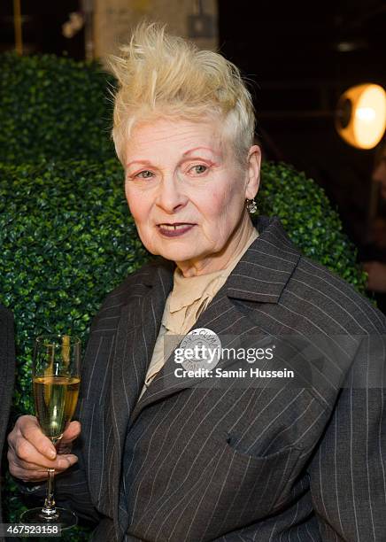 Dame Vivienne Westwood attends a Stella McCartney interview with Imran Amed of The Business of Fashion on March 25, 2015 in London, England.