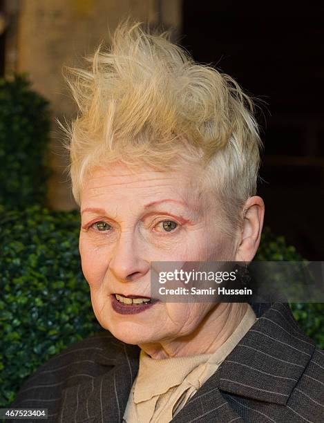 Dame Vivienne Westwood attends a Stella McCartney interview with Imran Amed of The Business of Fashion on March 25, 2015 in London, England.