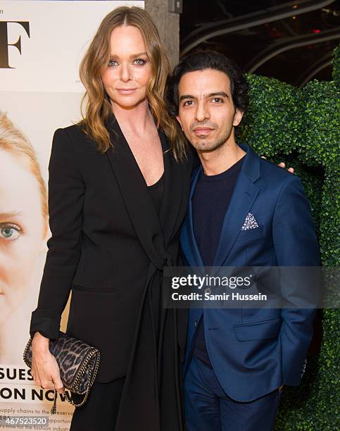 Stella McCartney and Imran Amed attend an interview for The Business of Fashion on March 25, 2015 in London, England.