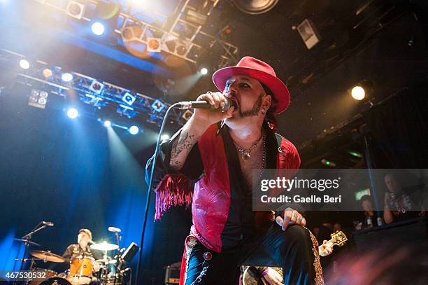 Paul-Ronney Angel of The Urban Voodoo Machine performs at KOKO on March 25, 2015 in London, England.