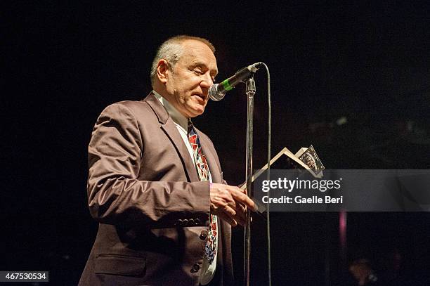 Chris Salewicz, Journalist Broadcaster, Novelist and writer, reads an extract of his Joe Strummer Biography at KOKO on March 25, 2015 in London,...