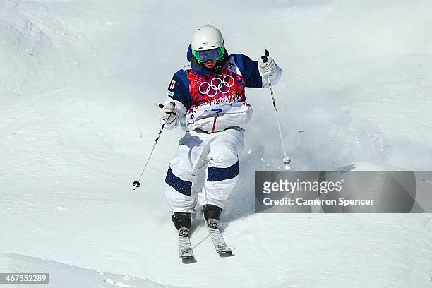 Patrick Deneen of the United States practices during the Men's and Ladies Moguls official training session ahead of the the Sochi 2014 Winter...