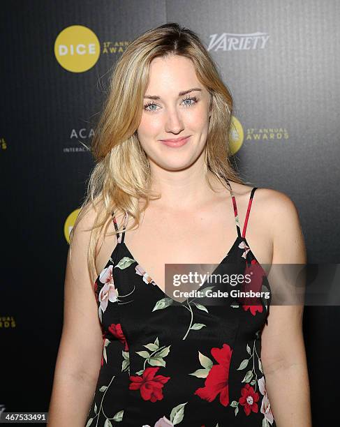 Actress Ashley Johnson, winner of Outstanding Character Performance for her portrayal of the character Ellie in the video game "The Last of Us" poses...