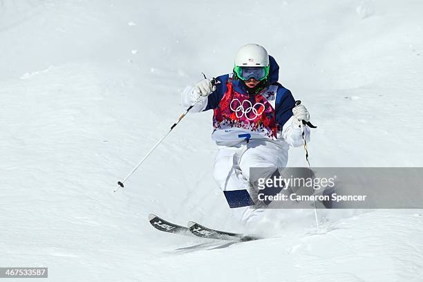 Patrick Deneen of the United States practices during the Men's and Ladies Moguls official training session ahead of the the Sochi 2014 Winter...