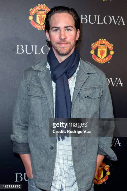 Actor Wes Ramsey attends the Bulova/Manchester United Trophy Tour Red Carpet Event at W Hollywood on February 6, 2014 in Hollywood, California.