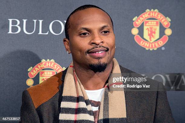 Player Eric King attends the Bulova/Manchester United Trophy Tour Red Carpet Event at W Hollywood on February 6, 2014 in Hollywood, California.